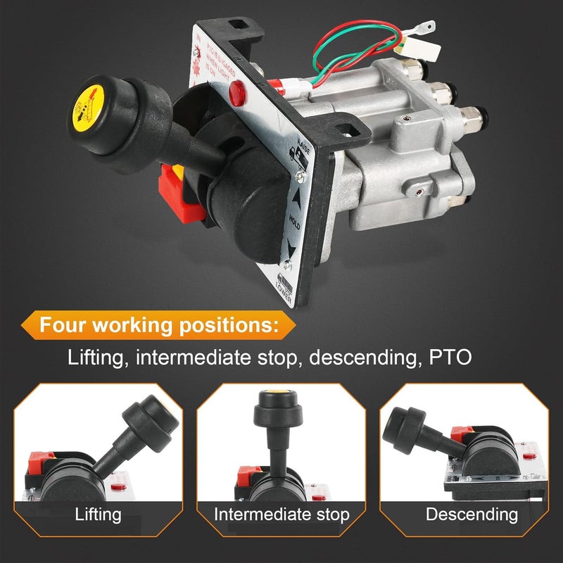 RALBDX Hydraulic Flow Control Valves For Dump Truck Tipper Hydraulic System Slow Down Function Air Operated ; PTO Switch Dual Valve Air Kit With Kickout(Valve + 10m Air Tube + Console Tower) - Image 4